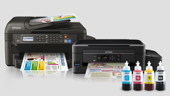 Die Epson EcoTank-Drucker verfügen über wieder auffüllbare Tintentanks und enthalten genug Tinte, um tausende Seiten zu drucken.