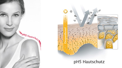 Die Eucerin pH5 Hautschutz Produkte enthalten bis zu 5% Dexpanthenol.