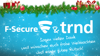 Froghe Weihnachten wünschen F-Secure und trnd.
