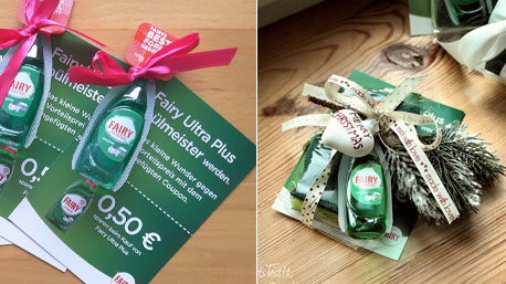 ... mit dekorativen Schleifen versehen, ...