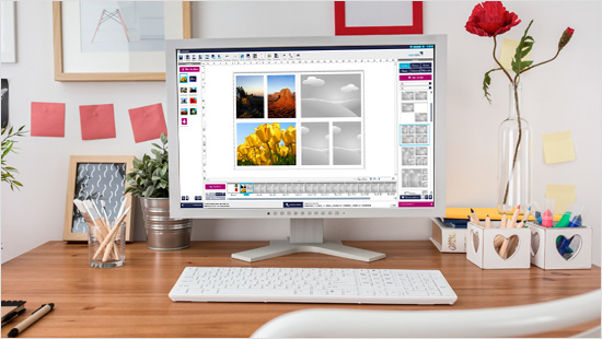 Die FotoPremio Software bietet viele Design-Vorlagen und individuelle Gestaltungsmöglichkeiten für „das echte Fotobuch<sup>&reg;</sup>“. Das Programm lässt sich einfach und intuitiv bedienen.