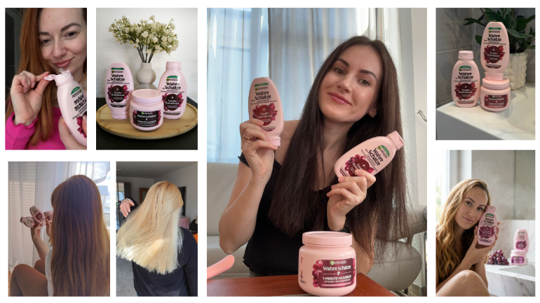 Erste Eindrücke mit den neuen Garnier Wahre Schätze Traube Hydraboost Produkten 