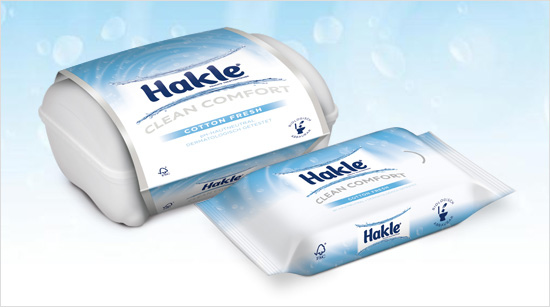 Hakle Feucht Clean Comfort mit dem Extra an Vitamin E gibt es in der Box und der wiederverschliessbaren Packung, die auch als Nachfüllpack verwendet werden kann.