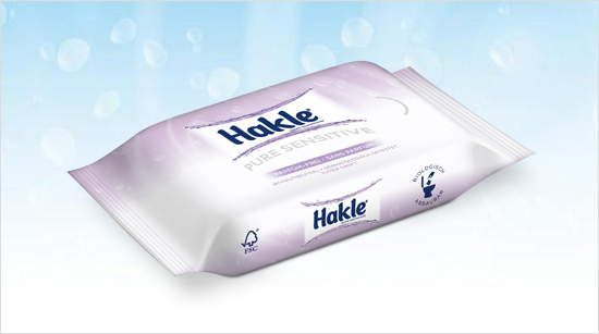 Für die besonders milde Reinigung empfindlicher Haut bietet Hakle Feucht die Variante Pure Sensitive in der wiederverschliessbaren Packung an.