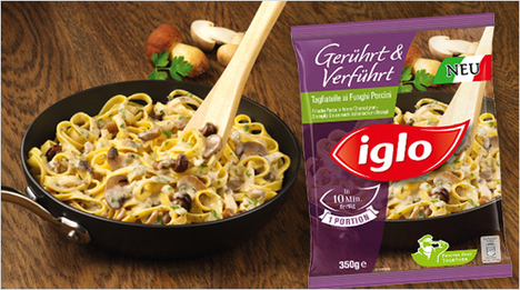 iglo bietet seit Oktober neue Pfannengerichte im Tiefkühlregal an: iglo Gerührt & Verführt.