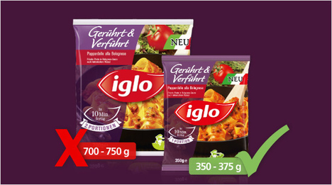 Erhältlich ist iglo Gerührt & Verführt in zwei Größen. Im trnd-Projekt probieren wir die Gerichte im 1-Portionsbeutel (350 – 375 g) und … 