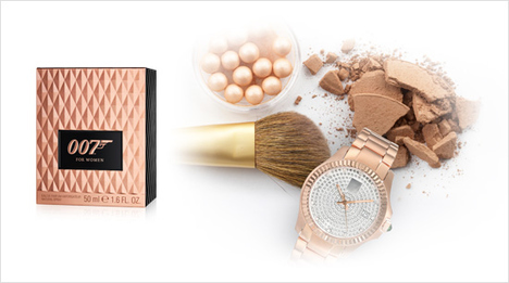  Mit der Kombination aus Schwarz und der Trendfarbe Rosé Gold vereint der 007 for Women Damenduft Gefahr und Sinnlichkeit in einem.