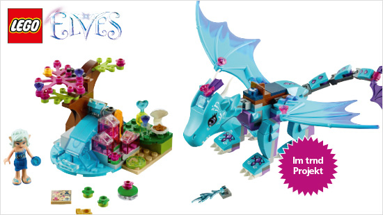 Mystische Abenteuer lassen sich in der fantastischen Spielwelt LEGO Elves erleben. Hier spielen Drachen, Elfen und das Mädchen Emily die Hauptrollen.