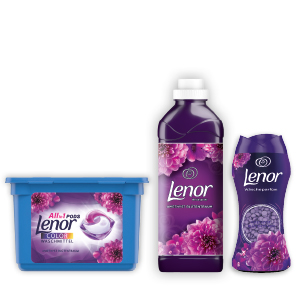 Lenor Amethyst Blütentraum verströmt einen faszinierenden Duft aus prickelnder Bergamotte und einem luftigen Bouquet aus zarten Freesien und kräftigem Jasmin. Die milden Nuancen umhüllen Dich mit einer samtigen Wärme, die Dir ein sicheres und angenehmes G