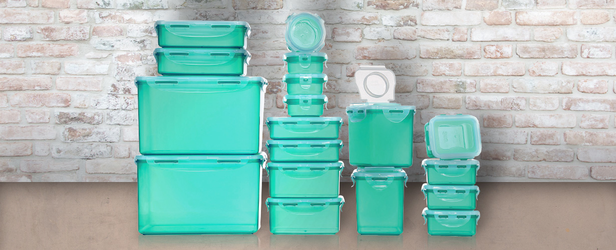 Ob im Kühlschrank, der Mikrowelle, Spülmaschine oder einfach im Regal: In den Dosen von LOCK & LOCK ist alles luft-, wasser- und aromadicht verpackt.
