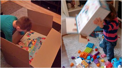 Die ersten Startpakete mit den Mega Bloks Speilzeugen treffen ein und werden neugierig ausgepackt.