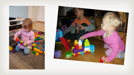 Mit den großen Bausteinen für kleine Hände ... 