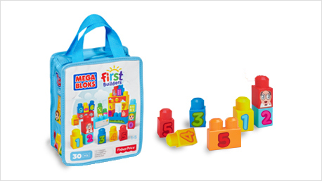 Diese Bausteine sind perfekt, um dem Kind grundlegende Zählfertigkeiten beizubringen. Mitgelieferte Sticker können nach Belieben verwendet werden. 