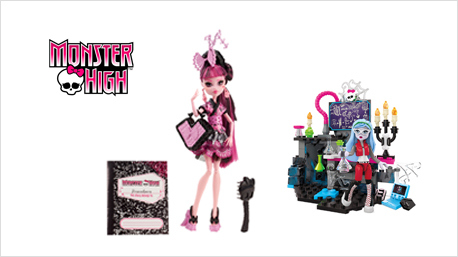 Die Marke Monster High ist von Monstern und Vampiren geprägt und umfasst zum Beispiel Fashion-Puppen und Bauspielzeuge.