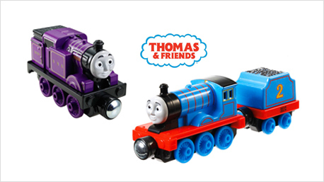Im Unterhaltungsbereich gibt es zum Beispiel die Thomas and Friends Spielzeuge, passend zur TV-Serie "Thomas, die kleine Lokomotive".