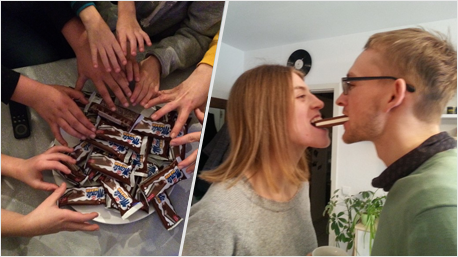 Wir probieren den Monte Snack gemeinsam.