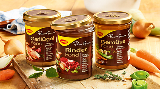 Für alle, die keine Zeit zum selbst Einkochen haben und trotzdem eine feine Basis für ihre Gerichte suchen, hat die Marke Maggi ihr neues Fond-Sortiment Purer Genuss entwickelt.