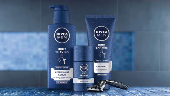 Der Rasier Stick ist eines von drei neuen NIVEA MEN Body Shaving Produkten, die speziell für männliche Rasur- und Pflegebedürfnisse entwickelt wurden.
