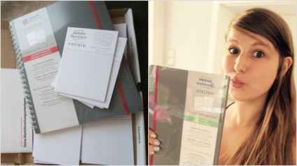 Die ersten notizio Startpakete treffen ein.