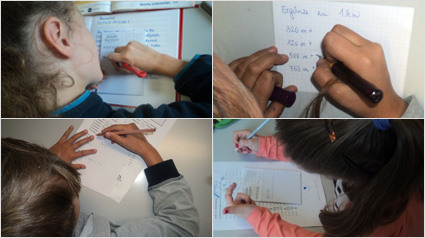 4.Klässler verwenden notizio für Rechenaufgaben.