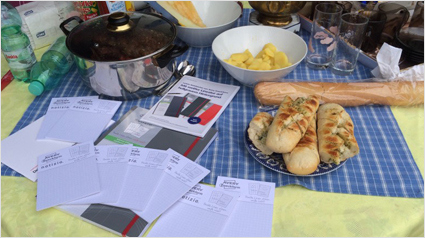 Das notizio auf der Grillparty.