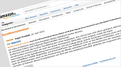 Das notizio wird auf Amazon bewertet.