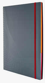 notizio Notizbuch, spiralgebunden, Kunstoff-Cover, Grau