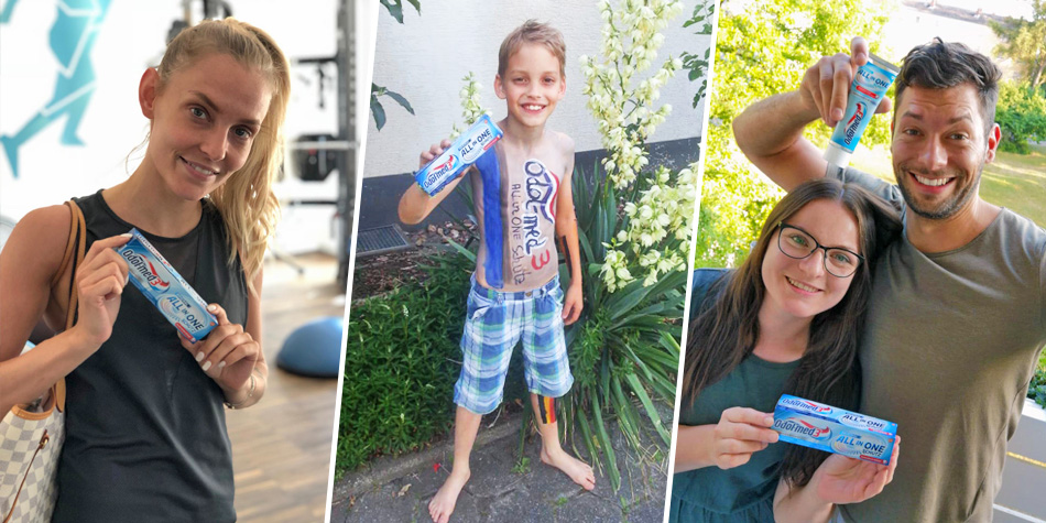 ... und die Odol-med3 All in One Schutz Zahnpasta in unserem Umfeld bekannt gemacht.