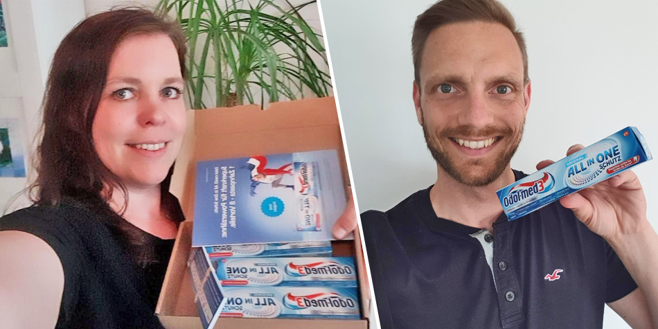 Gemeinsam haben wir die Odol-med3 All in One Schutz Zahnpasta ausprobiert ...