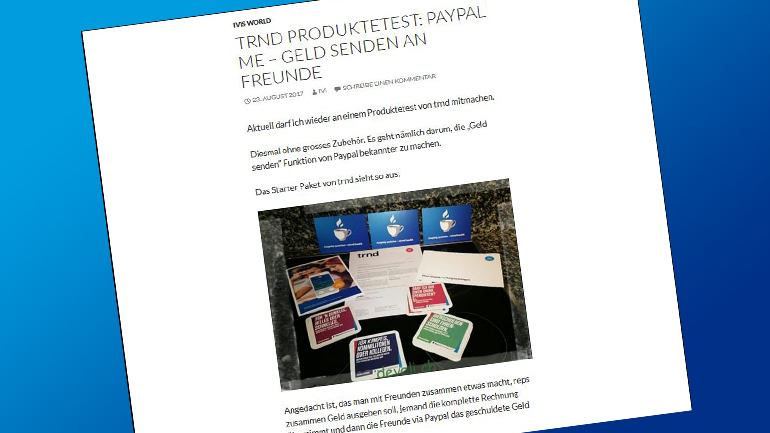 Wir berichten auch online über PayPal.