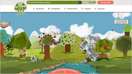 Surfe auf die Seite von www.plant-for-the-planet.org