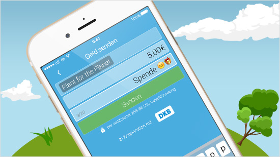 Dank der Cringle App, die sich zur Überweisung von Kleinbeträgen unter Freunden großer Beliebtheit erfreut, lässt sich jetzt auch per Smartphone für Plant-for-the-Planet spenden. 