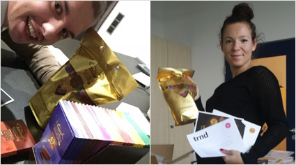 Die Startpakete mit Rausch Plantagen-Schokolade treffen bei uns ein.