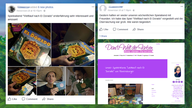 ... oder Facebook, auf eigenen Blogs, ...