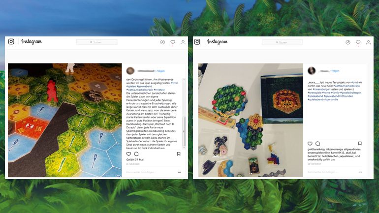 Wir teilen unsere Spiele-Highlights sowohl in sozialen Netzwerken wie Instagram ...