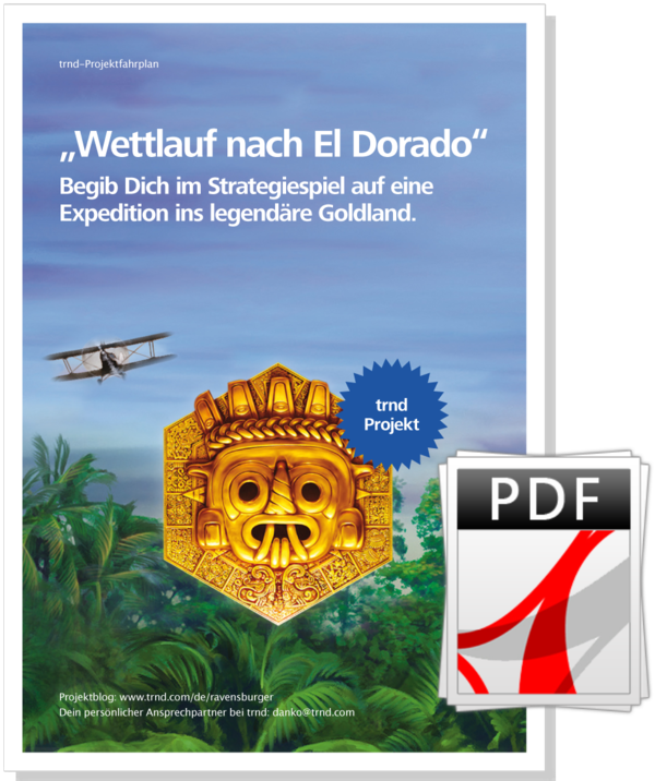 Projektfahrplan zum trnd-Projekt mit "Wettlauf nach El Dorado" von Ravensburger.