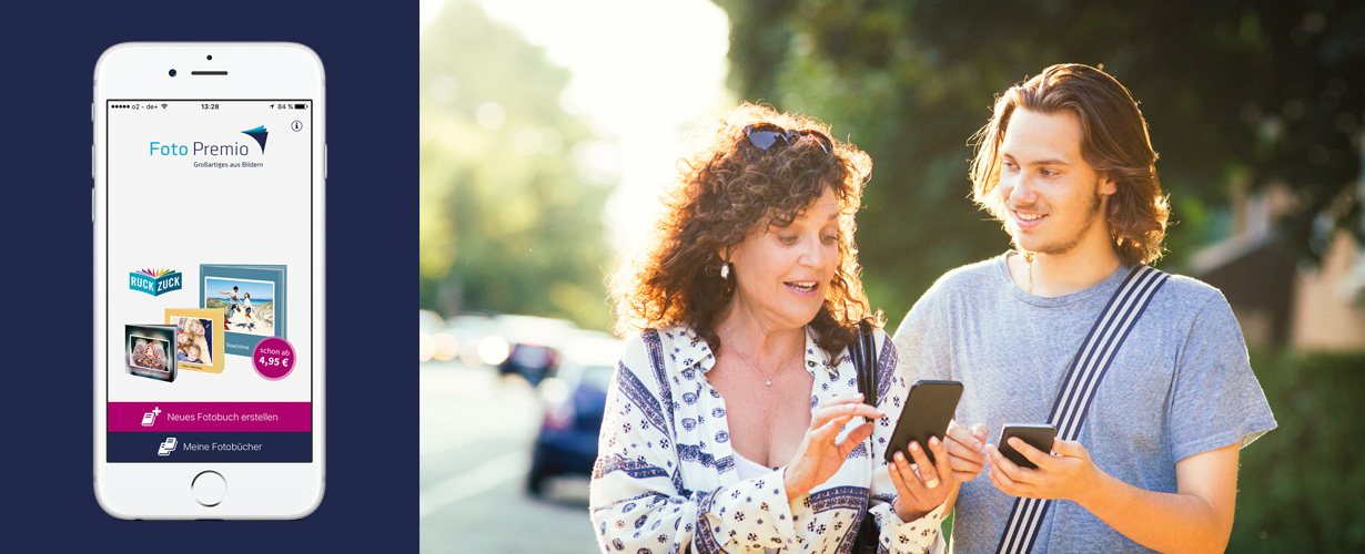 Das Erstellen funktioniert schnell und einfach per gratis FotoPremio App (Android und iOS). Am übernächsten Werktag wird das Fotobuch schon geliefert.