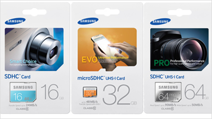 Das Design der neuen Samsung Speicherkarten.