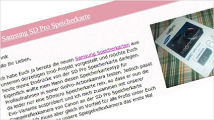 Die Samsung Speicherkarten online bekannt machen.