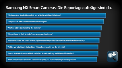 Samsung NX Smart Cameras: Die Reportageaufträge.