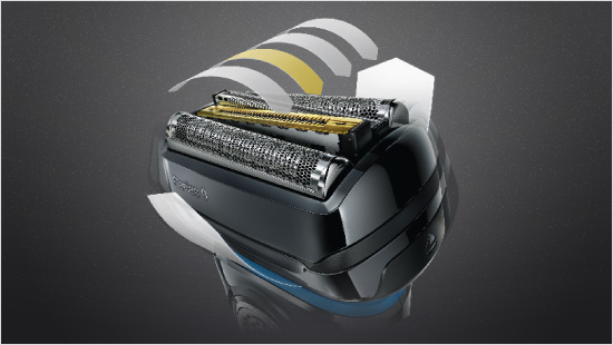 Die vier Scherelemente haben jeweils eine spezielle Funktion und arbeiten optimal zusammen, um unterschiedliche Haartypen im Gesicht zu erfassen.