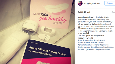 ... und in sozialen Netzwerken über den Wet & Dry Epilierer berichtet.