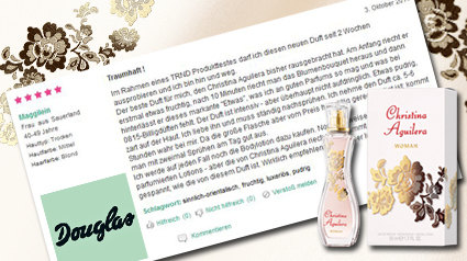 Unsere Testreportagen zu Christina Aguilera WOMAN bei douglas.de.