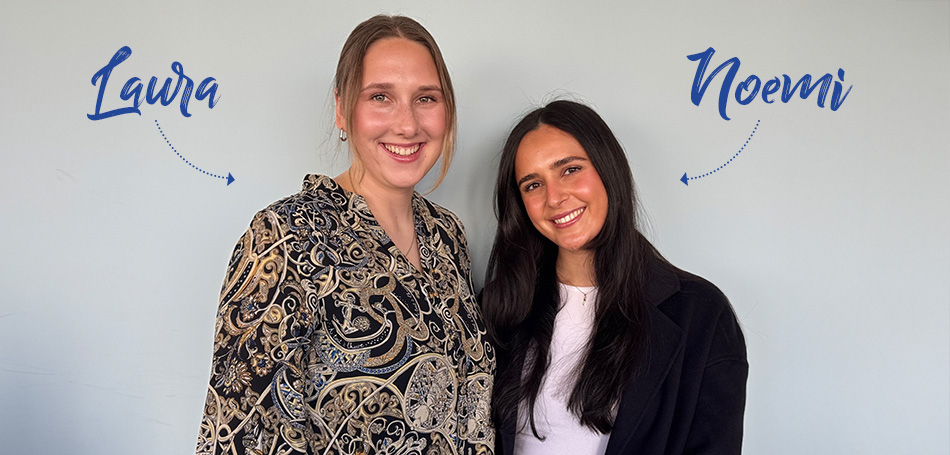 Unsere Ansprechpartnerinnen bei Somat: Laura und Noemi