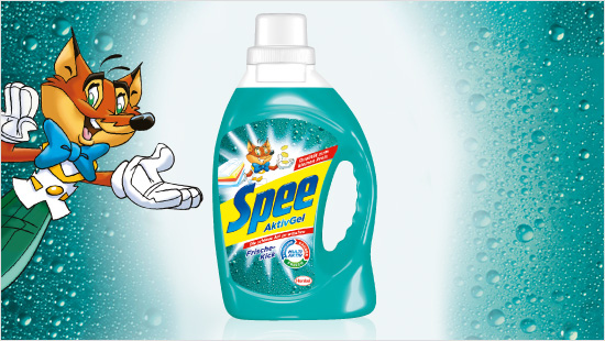 Die neueste Spee AktivGel Variante macht die Wäsche strahlend sauber und bietet gleichzeitig einen intensiven, klaren Frischeduft.
