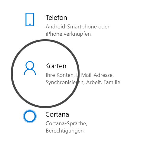 Schritt 2: Anmeldeoptionen öffnen