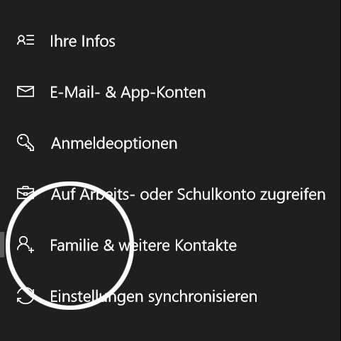 Schritt 3: Kinder-Account einrichten