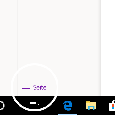 OneNote: Neue Seite erstellen