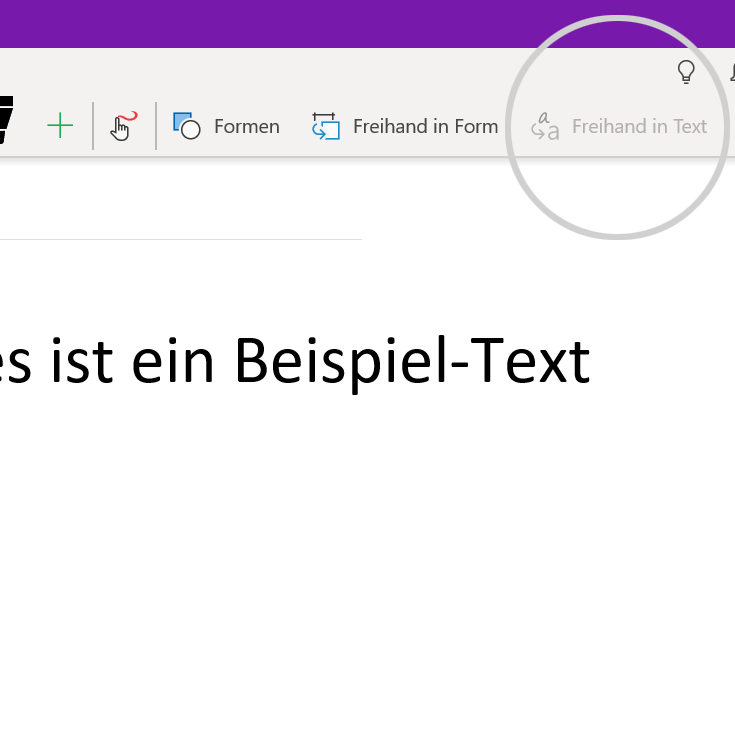 Die handschriftliche Notiz in maschinellen Text umwandeln.