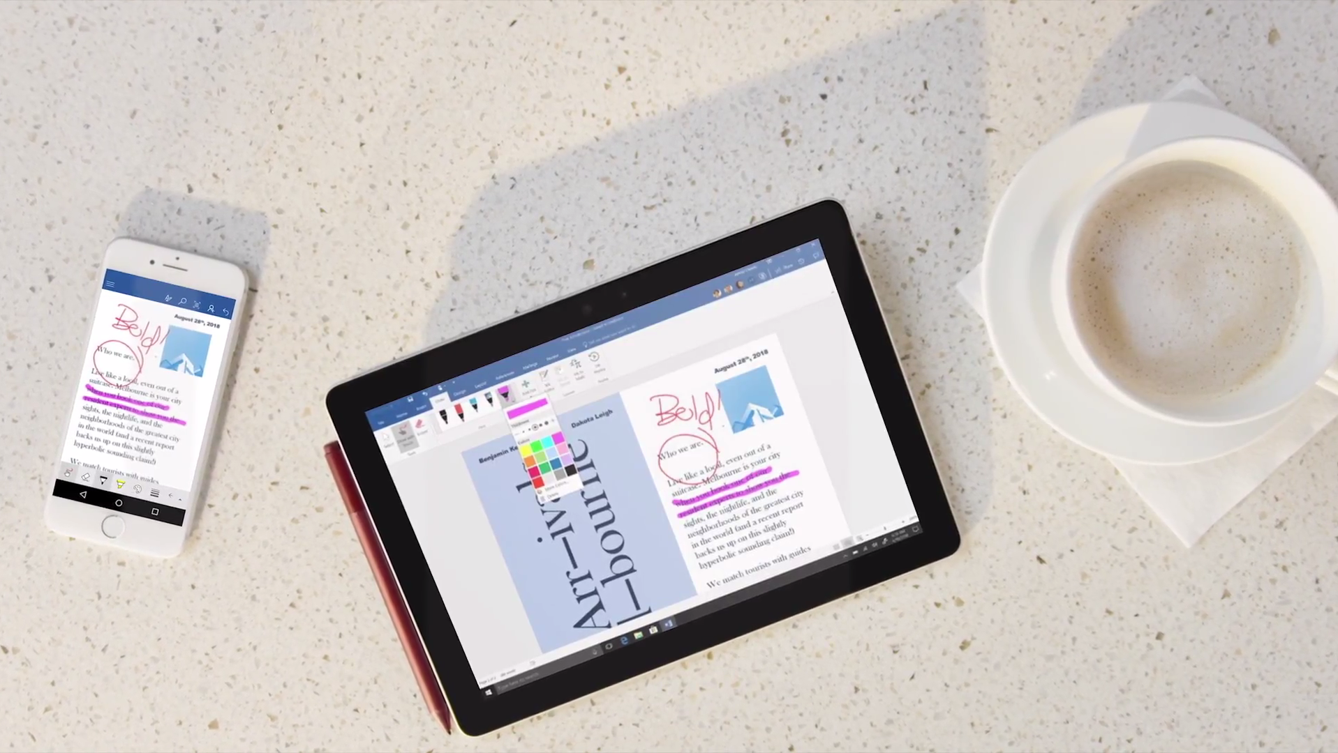 Flexibles Arbeiten mit dem Surface Go und Office 365.